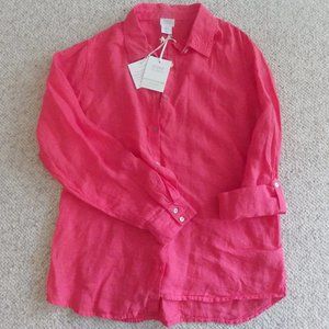 Sigrid Olsen Coral Linen Button-down shirt Size L